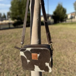 Leather Lovers Cowhide Box Style Cross Body Purse