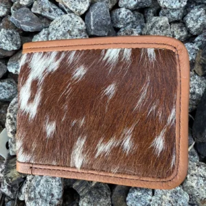 Men’s Cowhide Leather Wallet – Black & Brown | Classic Bifold Design
