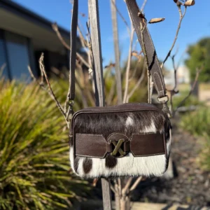 Coach purse shoulder bag made from genuine hair-on cowhide