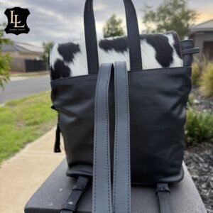 Cowhide White and Black LV Backpack TT
