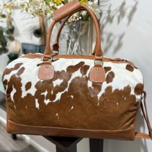 Tan Cowhide Duffel Bag/Overnight Bag