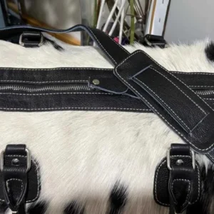 Black and White Cowhide Duffel Bag/Overnight Bag