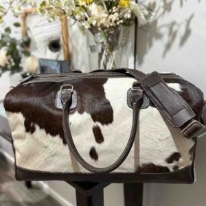 White & Brown Duffel Bag
