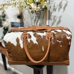 Tan Cowhide Duffel Bag / Overnight Bag