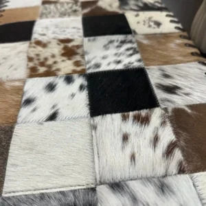 Natural Cowhide Patchwork Table Runner | Handmade Cowhide Table Runner| Home Décor Table Runner | Real Hair-on-Leather Patchwork Runner