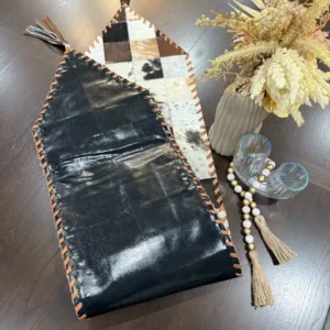 Natural Cowhide Patchwork Table Runner | Handmade Cowhide Table Runner| Home Décor Table Runner | Real Hair-on-Leather Patchwork Runner