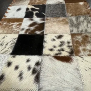 Natural Cowhide Patchwork Table Runner | Handmade Cowhide Table Runner| Home Décor Table Runner | Real Hair-on-Leather Patchwork Runner
