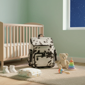 cowhide nappy bag